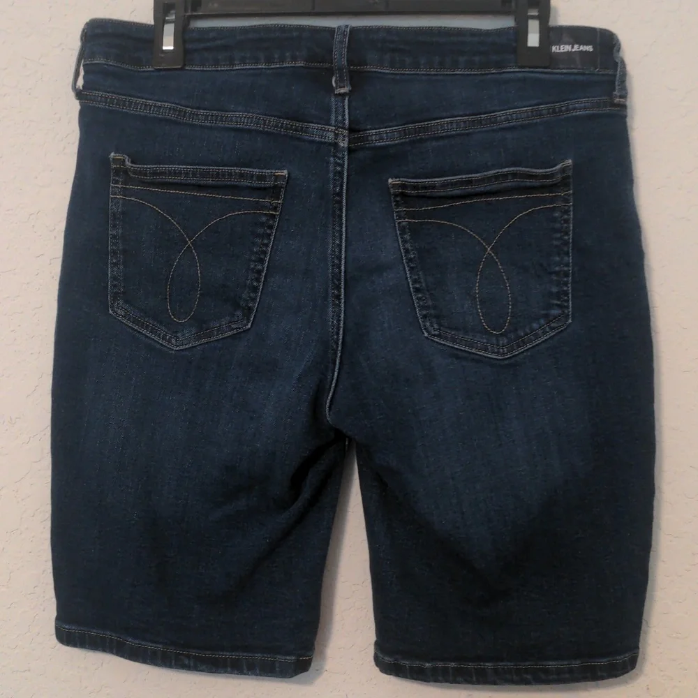 Calvin Klein Jeans Dark Blue Denim Jean Shorts - Picture 5 of 7